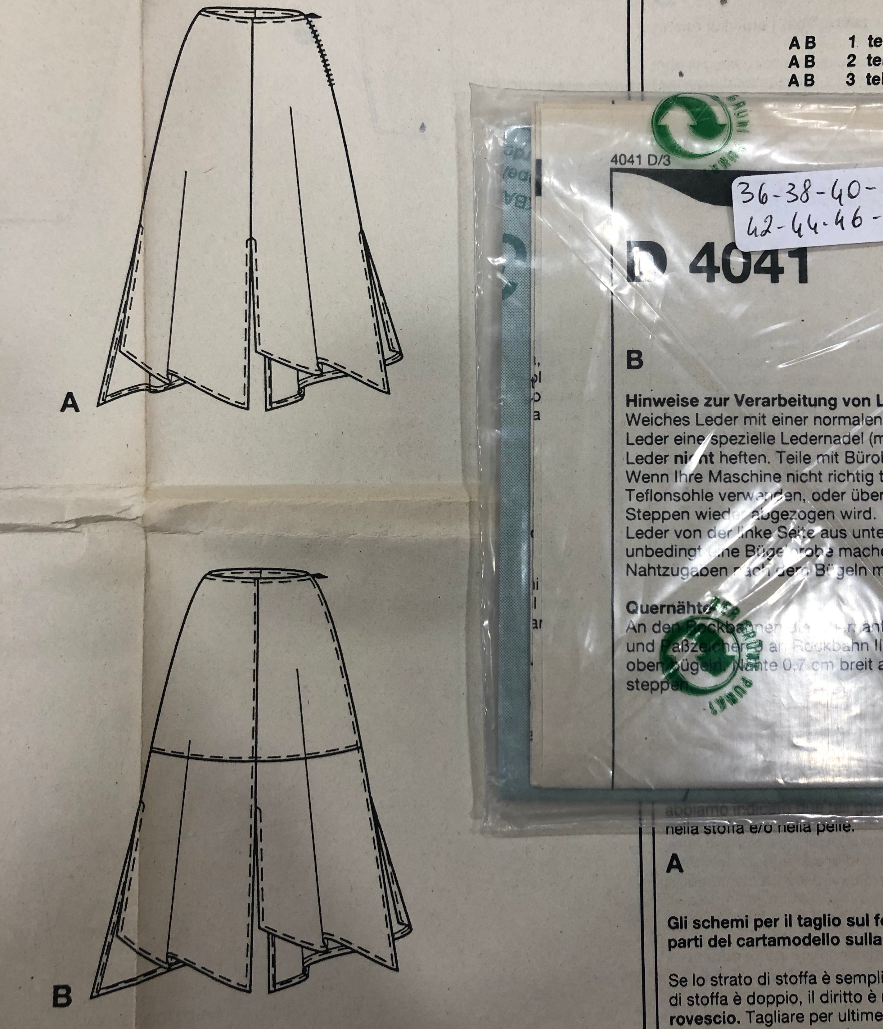 Cartamodello Burda - Gonna a punte