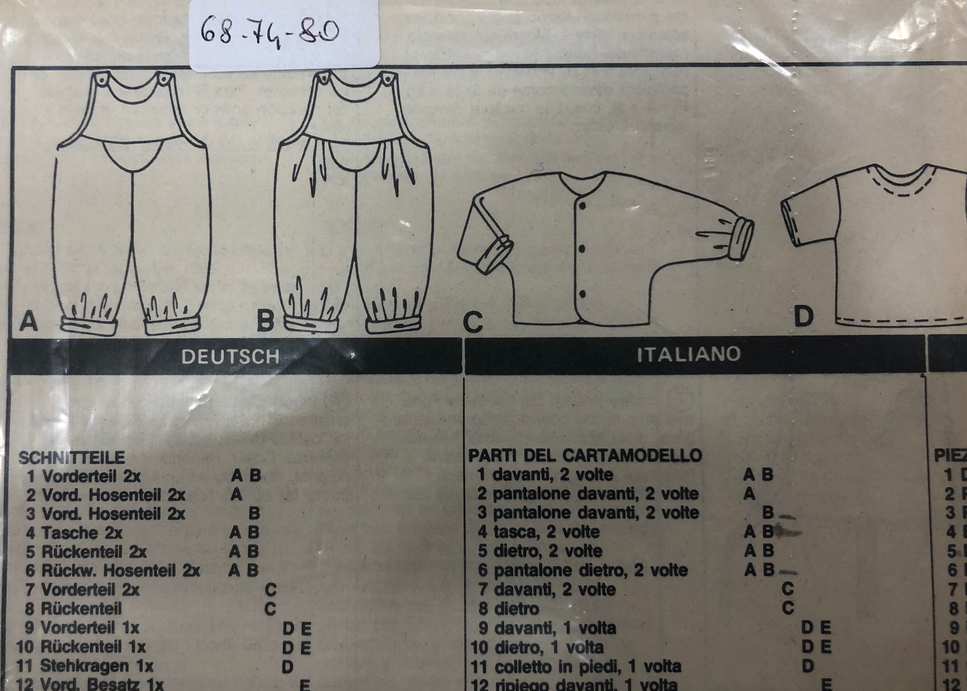 Cartamodello Burda - completini bambini con salopette