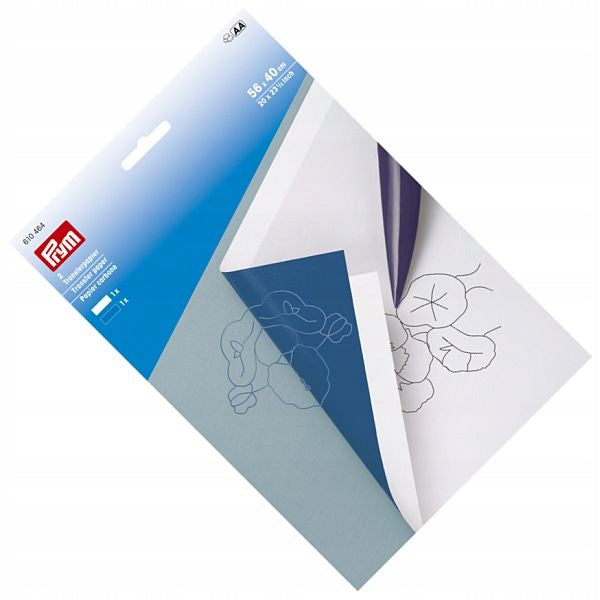CARTA RICALCO, Prym 610464 2 fogli da 56×40 cm BIANCO/BLU
