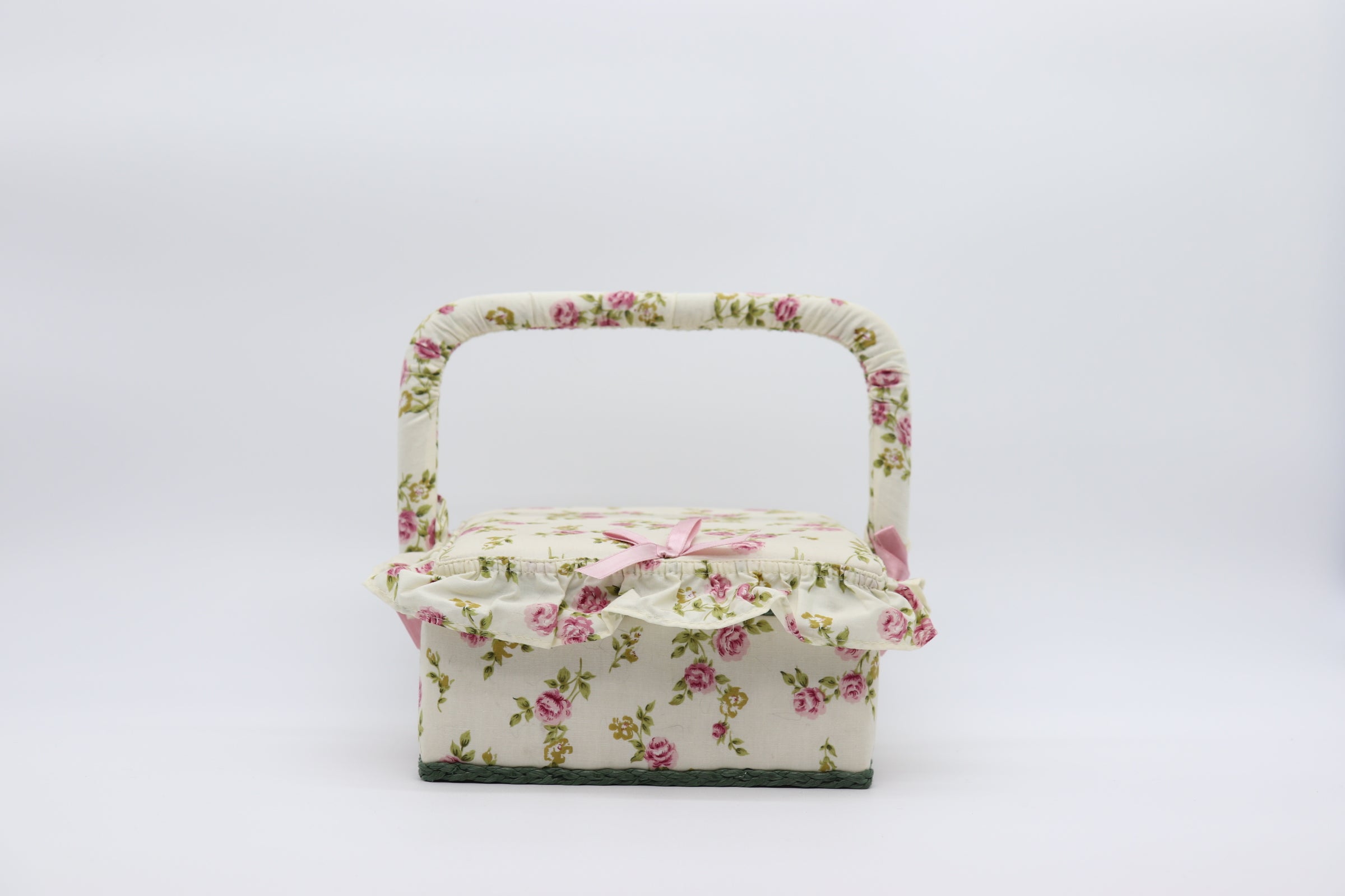 Cestino porta lavoro – roselline quadrato