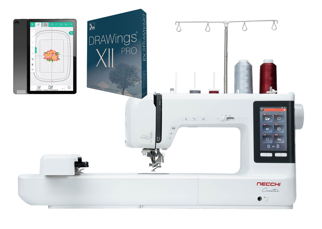 NECCHI CREATOR C1200 CON SOFTWARE DRAWINGS PRO XII - Macchina da ricamo