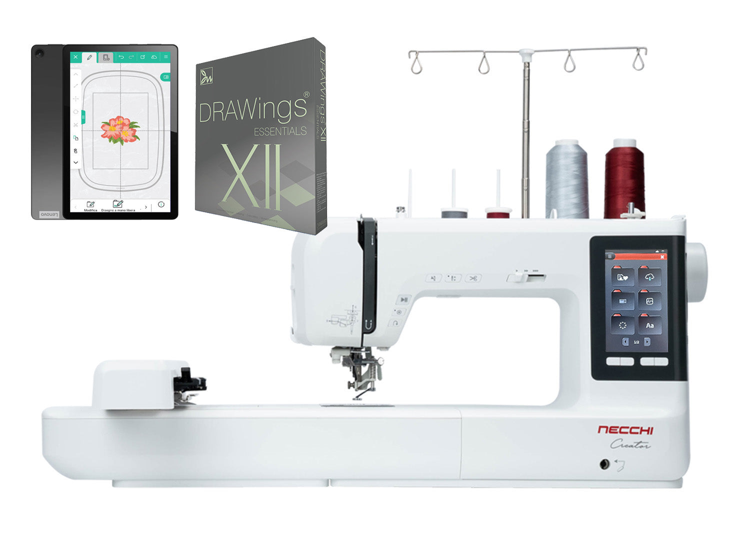 NECCHI CREATOR C2000 CON SOFTWARE DRAWINGS ESSENTIAL XII Macchina da cucito e ricamo