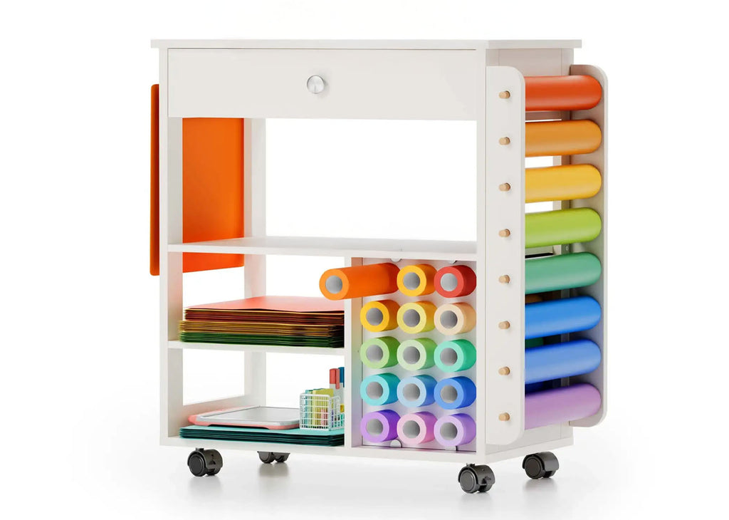 ORGANISATEUR MOBILE CRAFIT BEEGRID R23 AVEC ROUES, BLANC IVOIRE 