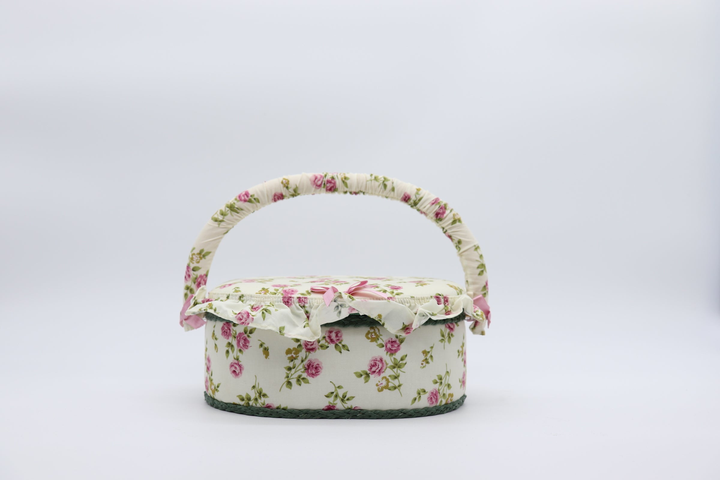 Cestino porta lavoro – roselline ovale