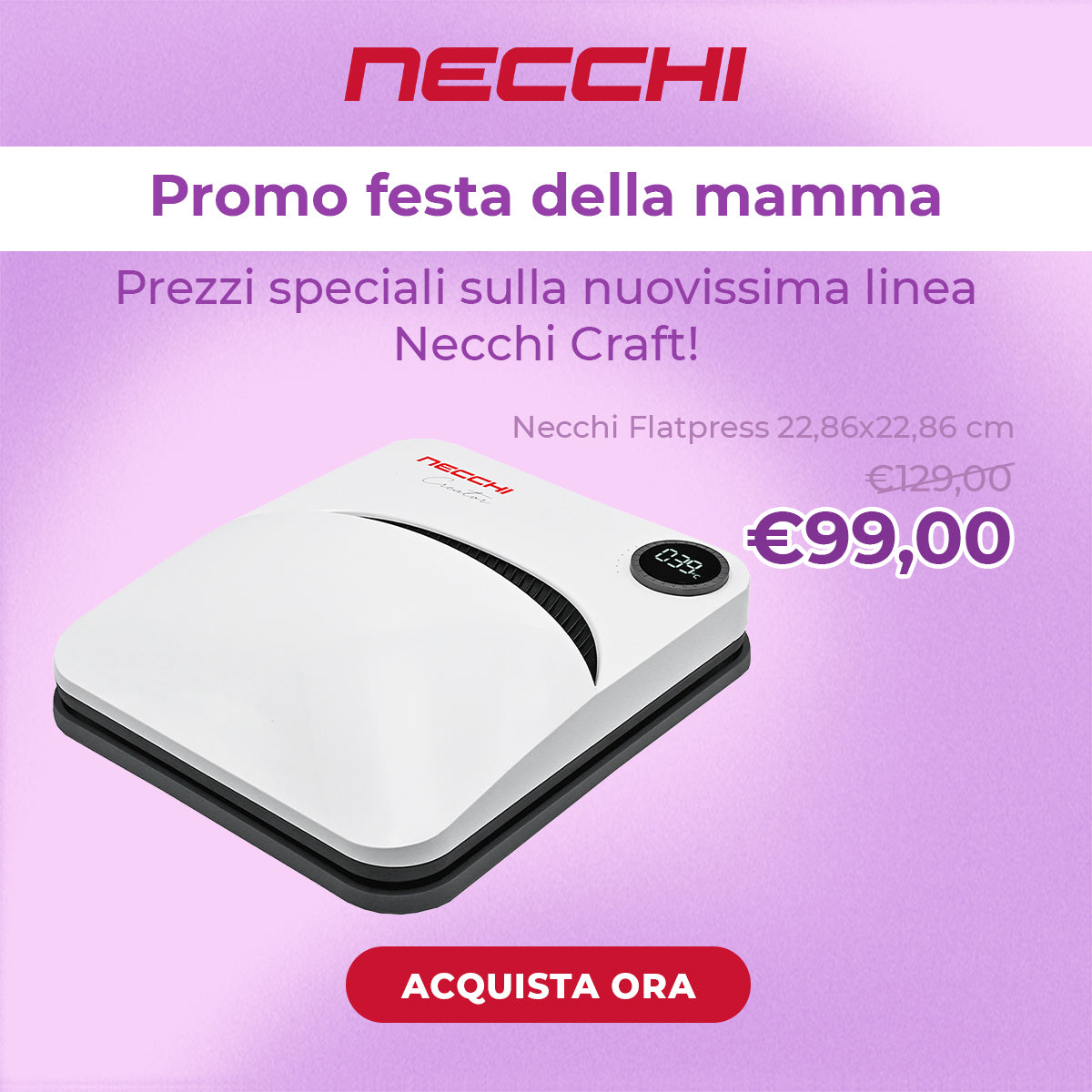 NECCHI FLATPRESS CREATOR 22.86 CM X 22.86 CM 