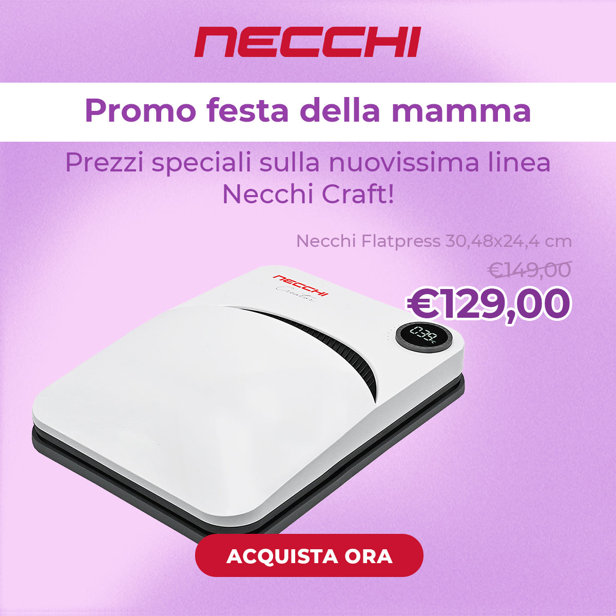 NECCHI FLATPRESS CREATOR MAXI 30.48CM X 24.4CM 