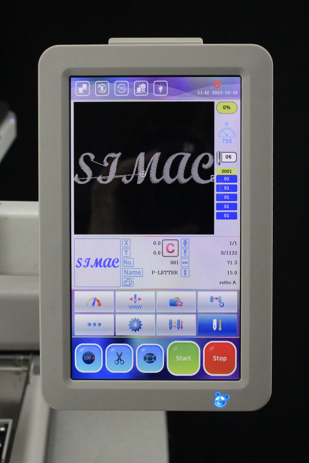 Simac 1201S macchina per ricamare semi-professionale a 12 aghi