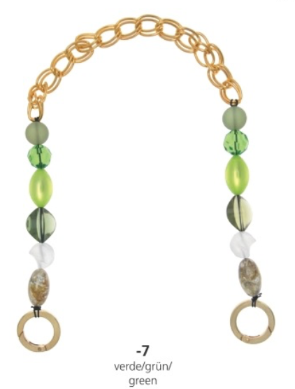 MANICO PER BORSE CON PERLE E CATENA – CM.62 Verde