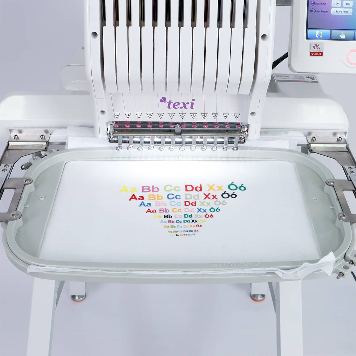 Texi IRIS 12 Ricamatrice a 12 aghi area da ricamo 30 x 20 ricamatrice semi-professionale