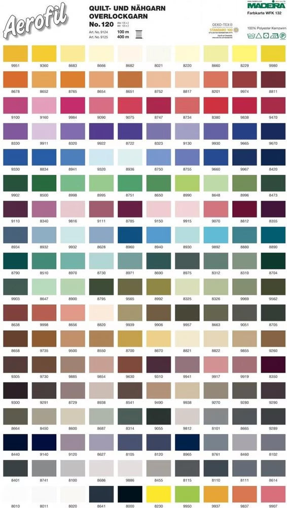 Fili per cucito a macchina Madeira 400mt - col. 8000