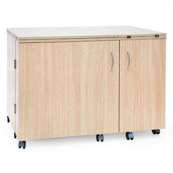 Folding sewing machine and overlocker – tailoring workshop, light oak color 
