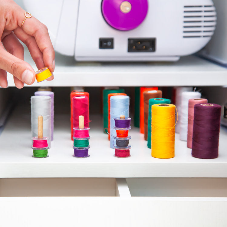 Folding sewing machine and overlocker – tailoring workshop, light oak color 