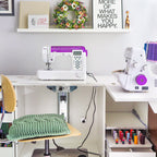 Folding sewing machine and overlocker – tailoring workshop, light oak color 