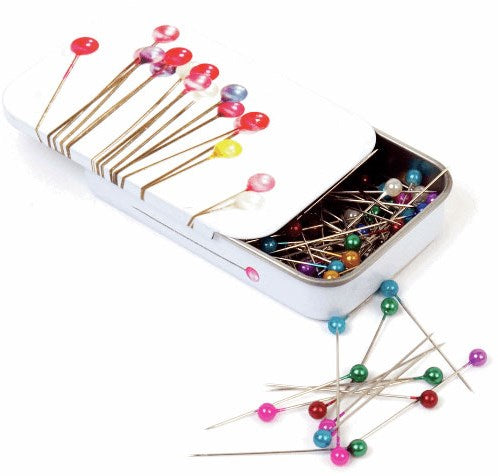 Pins with metallic colored heads