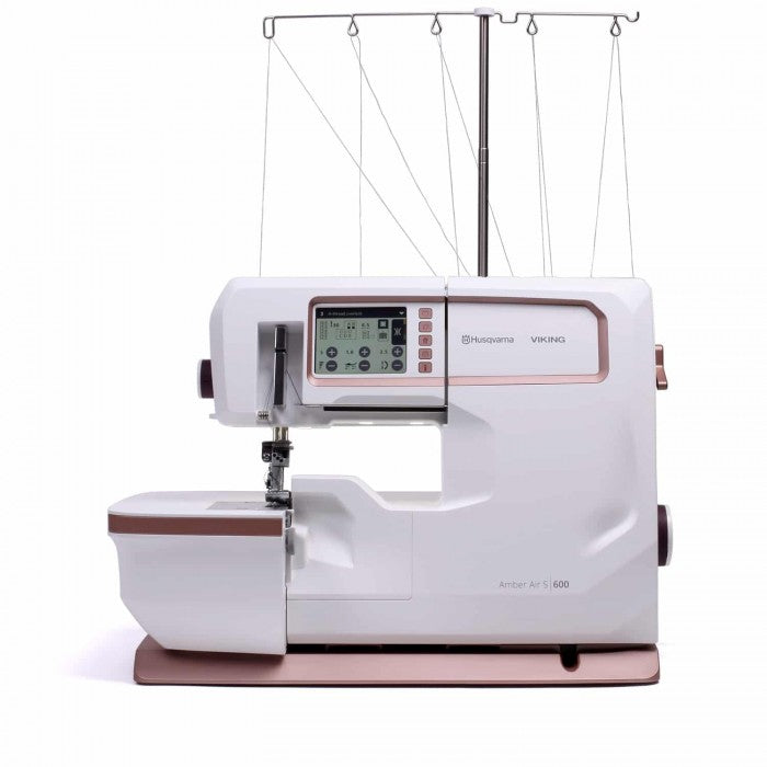 Husqvarna Viking Amber Air S600 Tagliacuci con punto copertura (5 fili) e infilatura ad aria