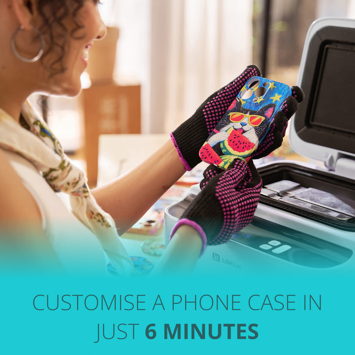 LOKLiK Phone Case Heat Press Bianco Margherita