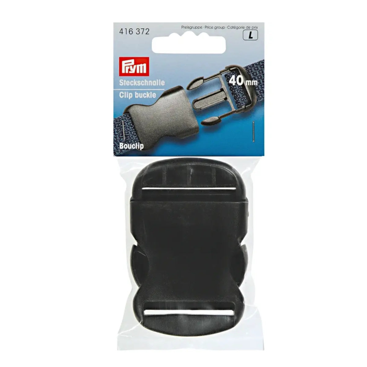 Prym fibbie a clip in plastica 40 mm colore nero