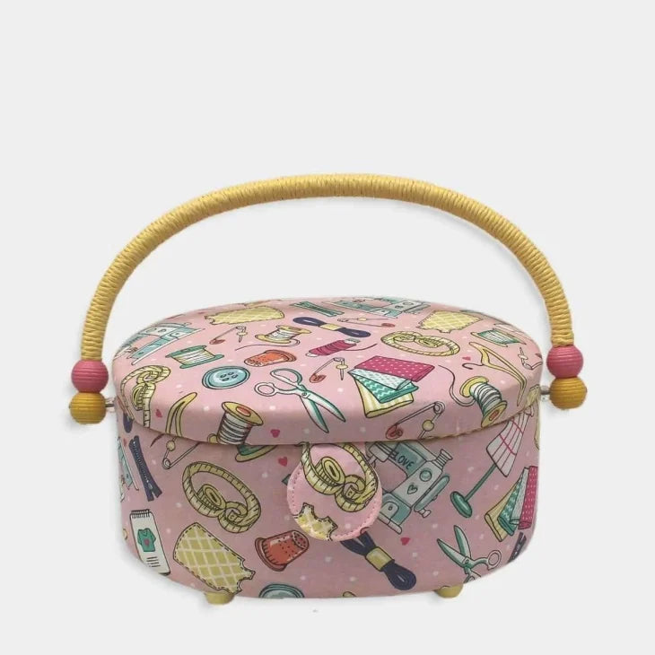 Cestino porta lavoro – cucito rosa