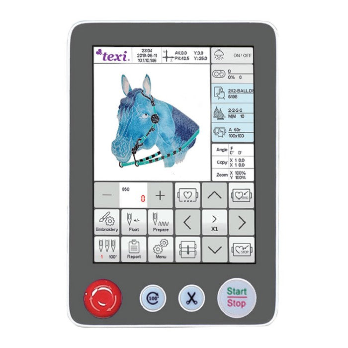 TEXI 1501 XL TS Ricamatrice professionale a 15 aghi con area di lavoro 600 x 400 mm